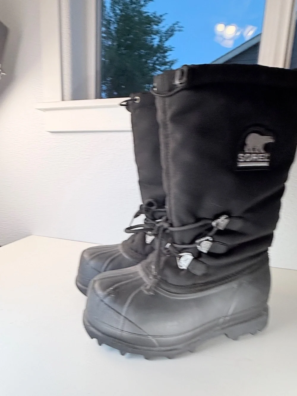 Sorel Glacier Black Insulated Winter Snow Boots Mens Size 10